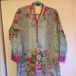 Agha Noor silk shirt